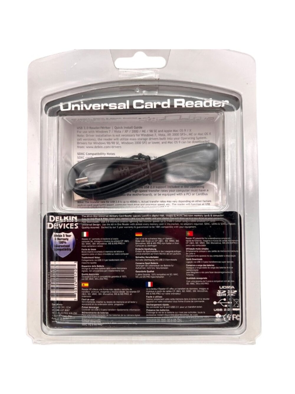 Delkin Devices Universal Card Reader Pro Edition High Speed USB 2.0 All In One - Picture 4 of 10